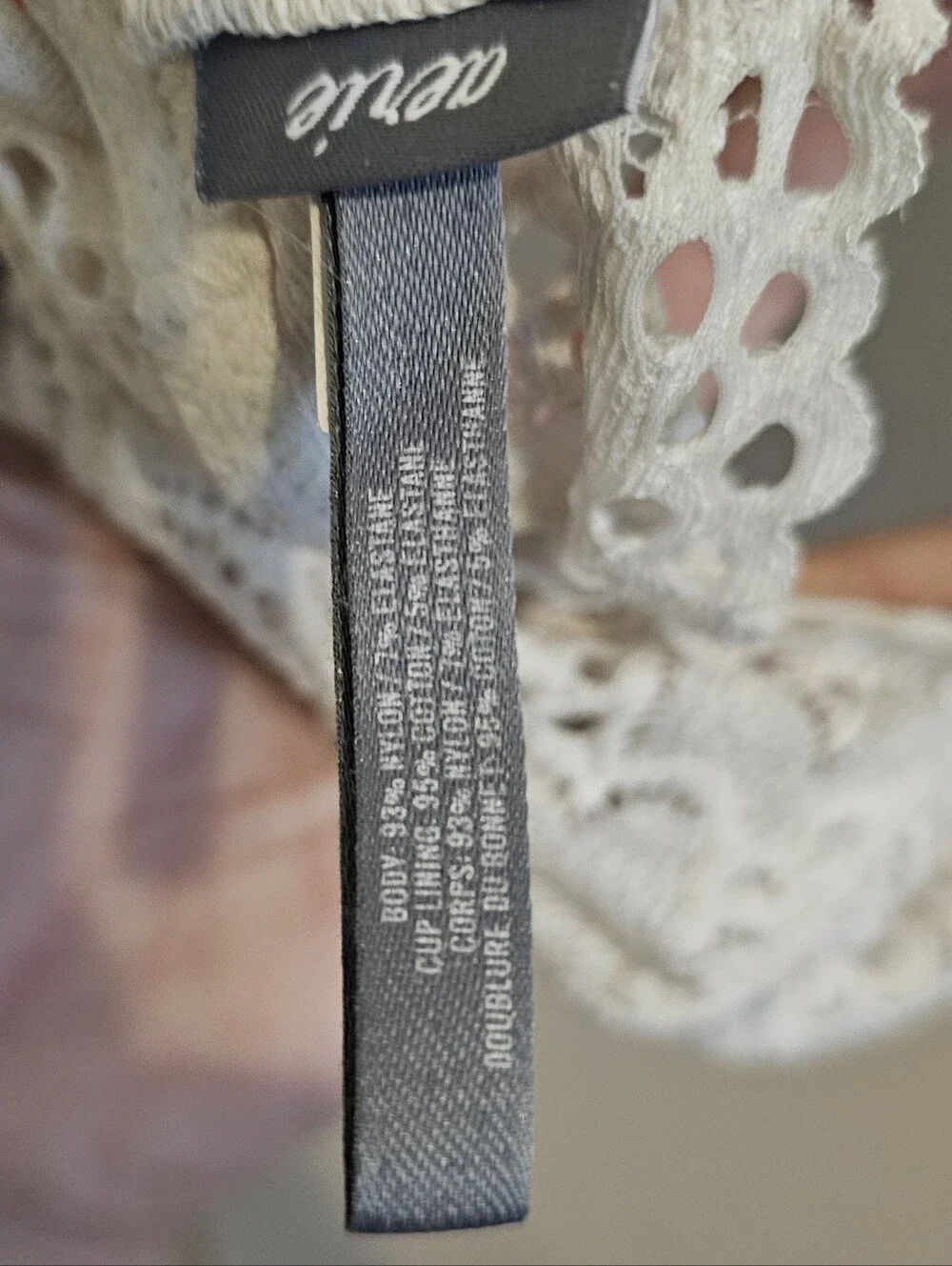 Aerie Off White Lace Racerback Pullover Wirefree Bralette Bra Size XL